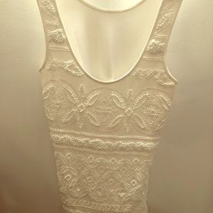 White beaded Tank